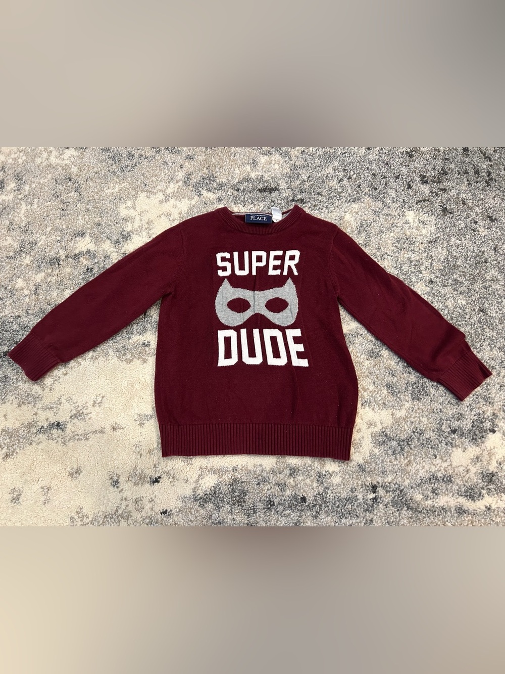 The Childrens Place "Super Dude" Maroon Sweater - Boys